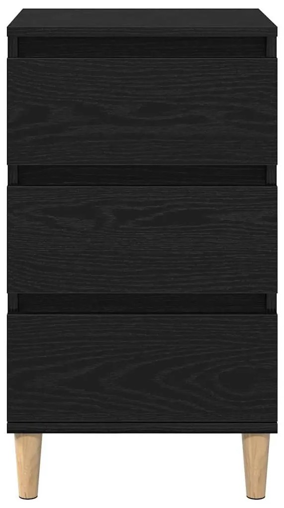 Mesa de Cabeceira vidaXL Preto Carvalho 40x35x70 cm Madeira Derivada