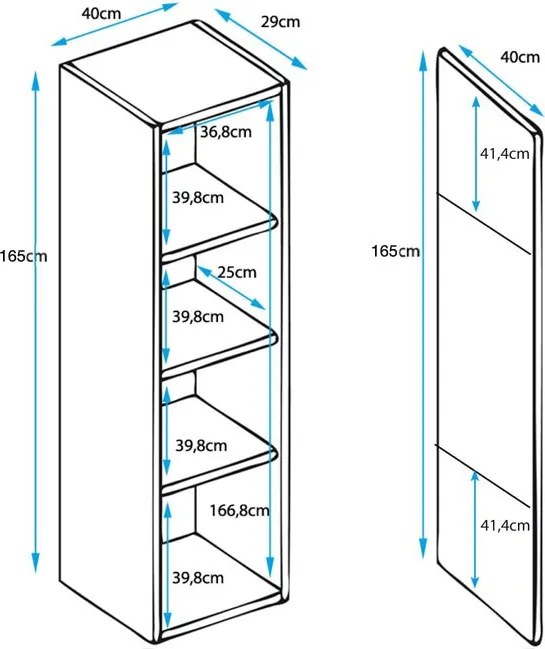 Vitrine Suspensa Rialba – Carvalho Sonoma e Branco – 40x29x165 cm – Co