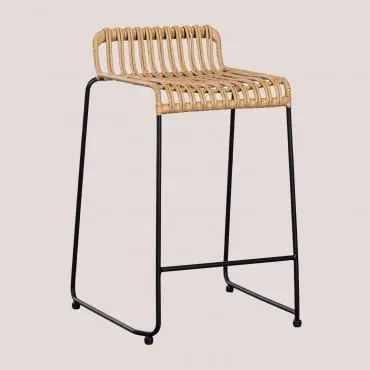Pacote Com 4 Bancos Altos De Jardim Em Rattan Sintético Aroa ↑65 Cm & Negro - Sklum
