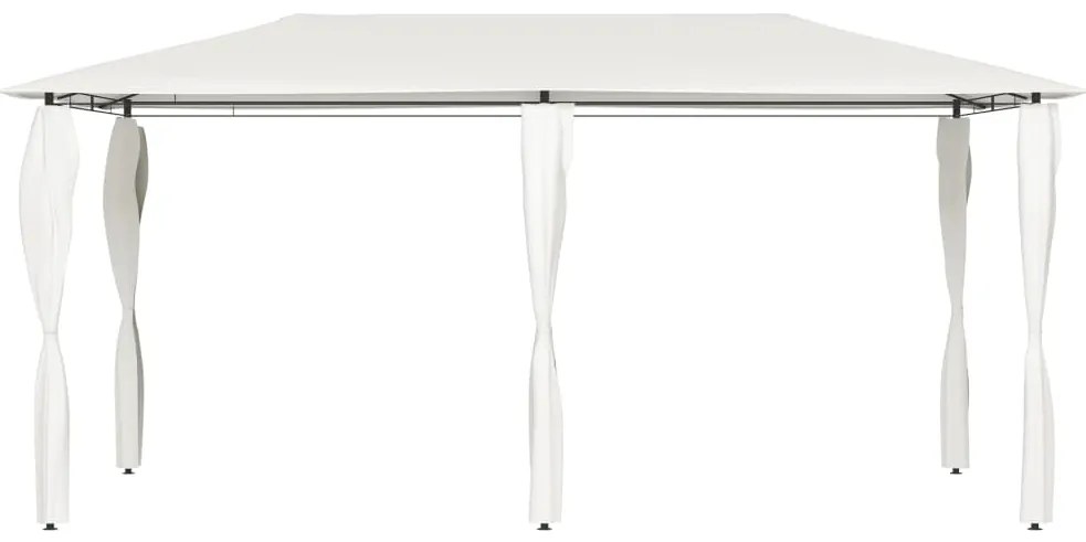 Gazebo 2,98x5,3x2,59 m com capas para postes 160 g/m² cor creme