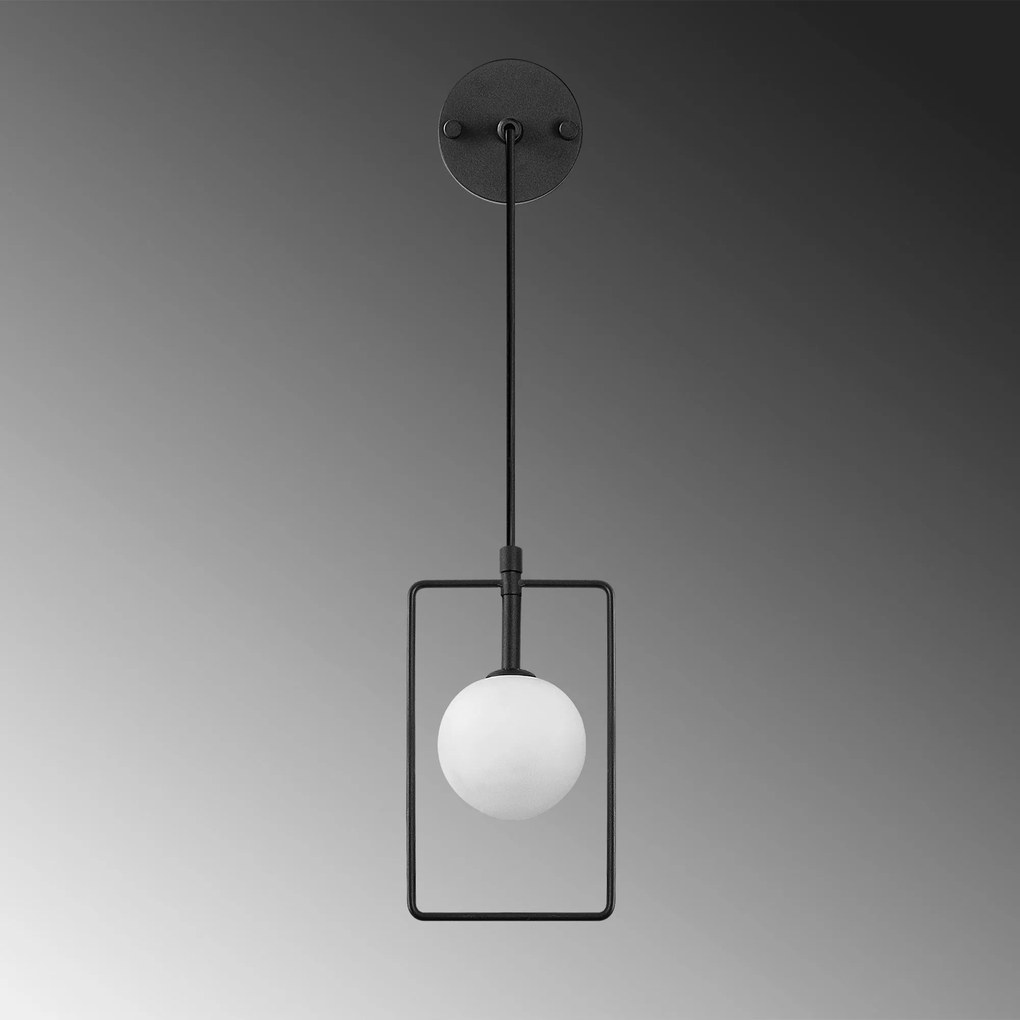Candeeiro de Parede Geometri – Preto/Branco – 14 x 15 cm