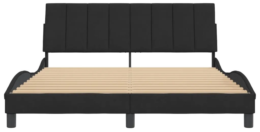Estrutura de cama sem colchão 160x200 cm veludo preto