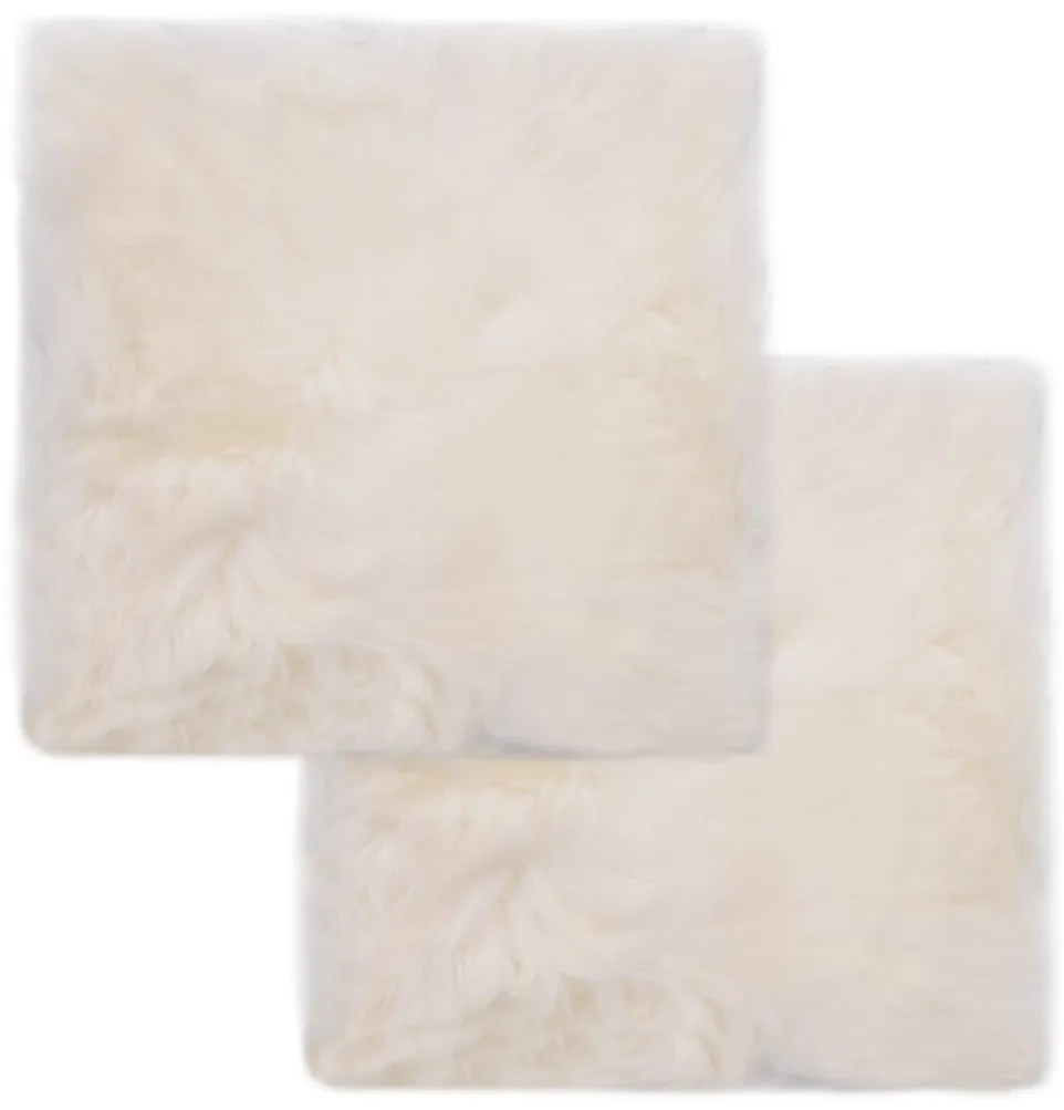 Almofadas p/ cadeira 2 pcs 40x40cm pele carneiro genuína branca