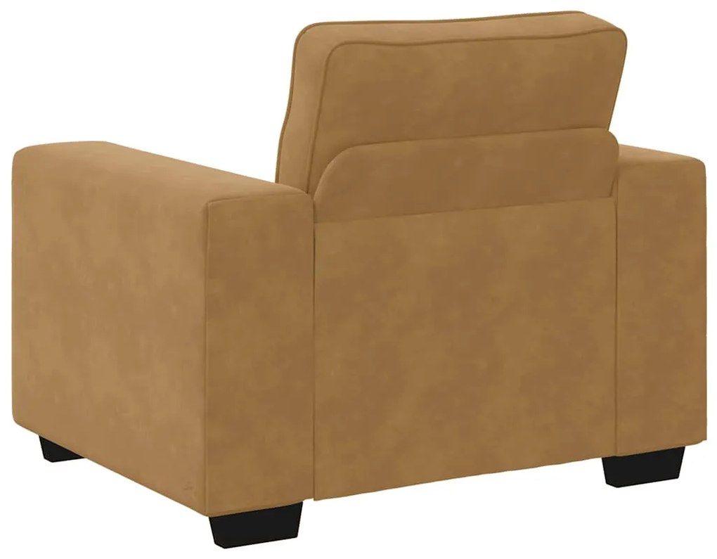 Poltrona 60 cm veludo castanho