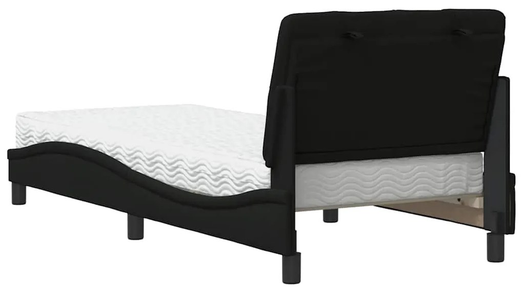 Cama com colchão 80x200 cm tecido preto