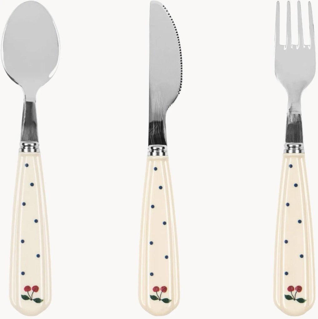 Talheres para crianças Navy Dot, conjunto de 3