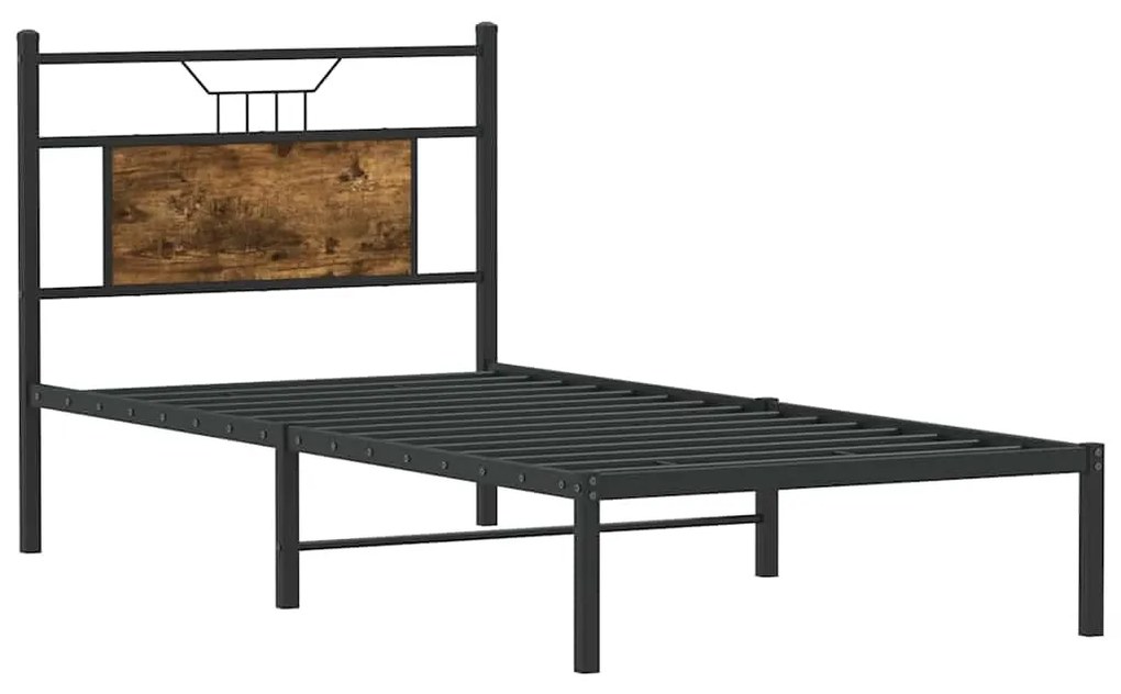 Estrutura cama s/ colchão derivados de madeira carvalho fumado