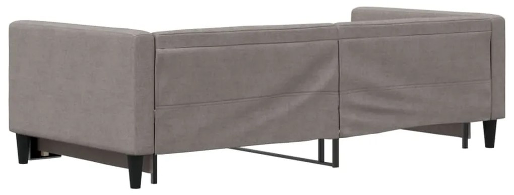 Sofá-cama com gavetão 90x200 cm tecido cinzento-acastanhado