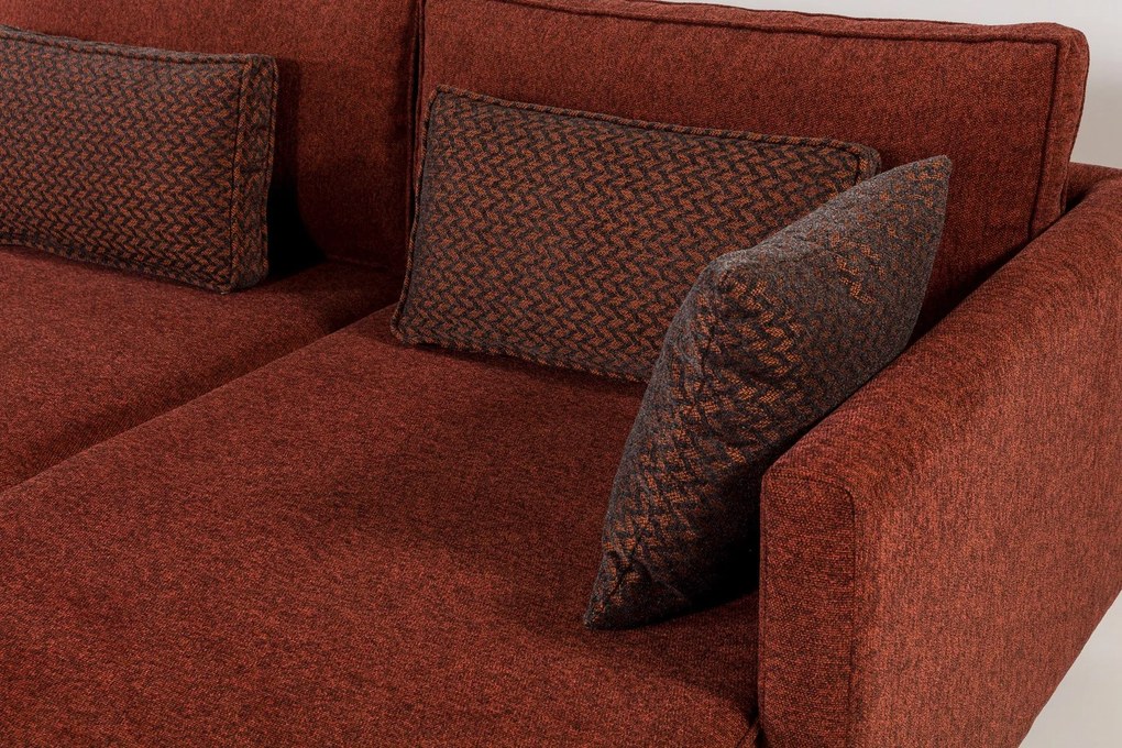 Sofá-Cama de Canto Matris – Vermelho Claret – 285x90x192 cm