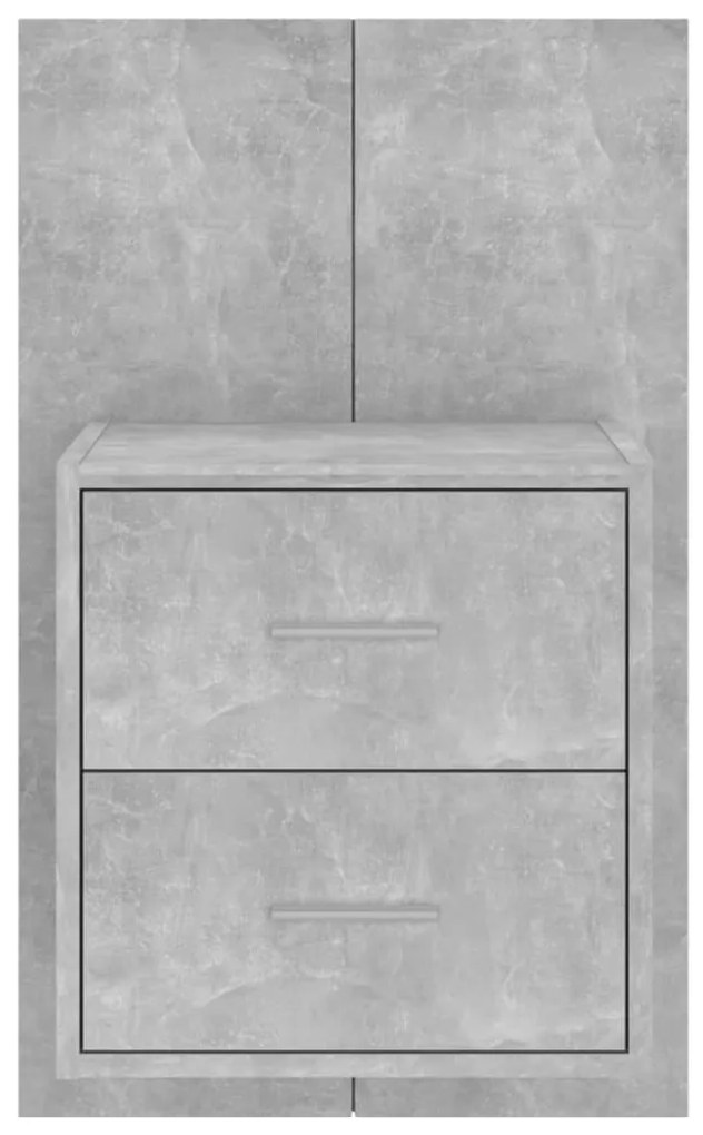 Mesas de cabeceira montagem na parede 2 pcs cinzento cimento