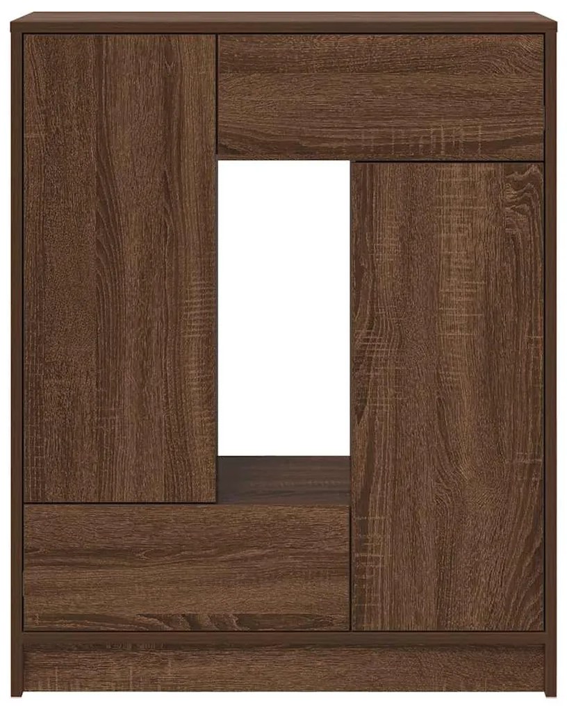 Aparador c/ gavetas e portas 73x31x90 cm carvalho castanho