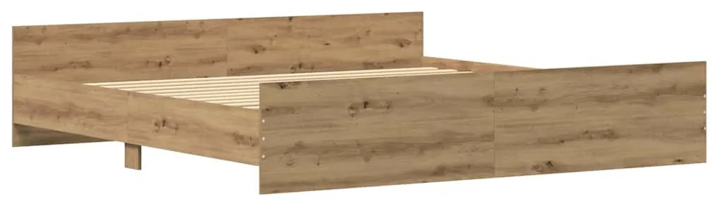 Cama vidaXL Artisan Carvalho 200x200 cm Madeira Ingenierada