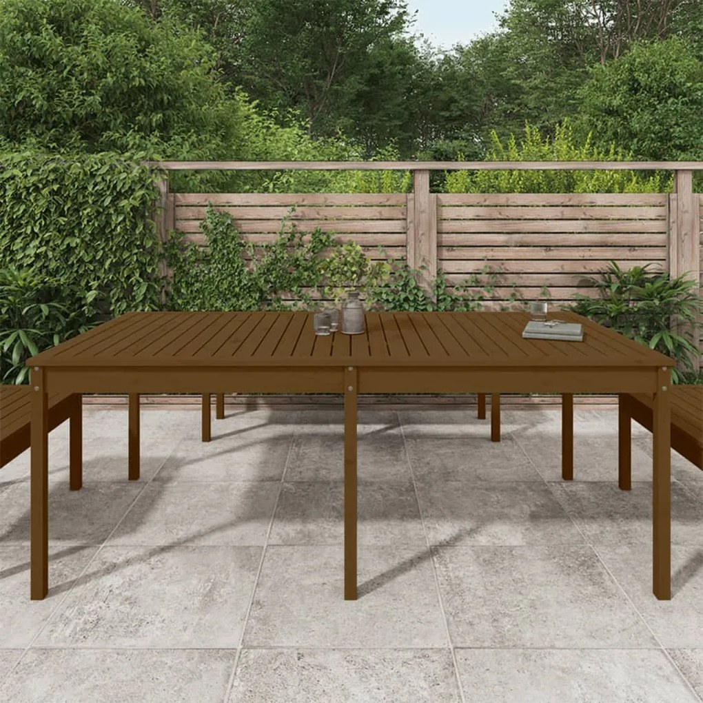 Mesa de jardim 203,5x100x76 cm pinho maciço castanho-mel