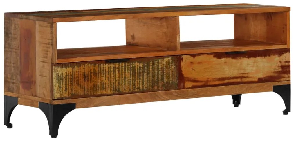 Móvel de TV 118x35x45 cm madeira recuperada maciça