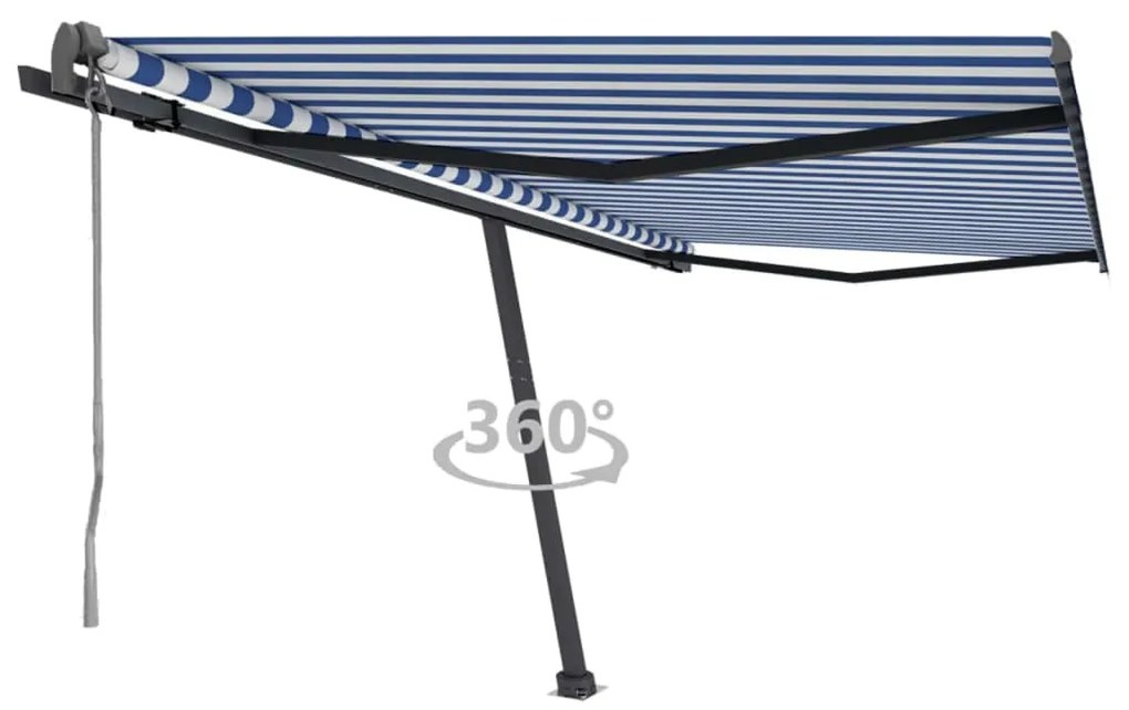 vidaXL Toldo automático independente 400x350 cm azul e branco