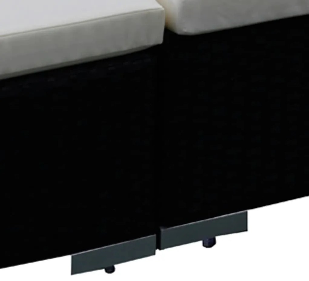 6 pcs conjunto lounge de jardim c/ almofadões vime PE preto
