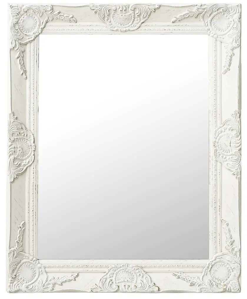 vidaXL Espelho de parede estilo barroco 50x60 cm branco