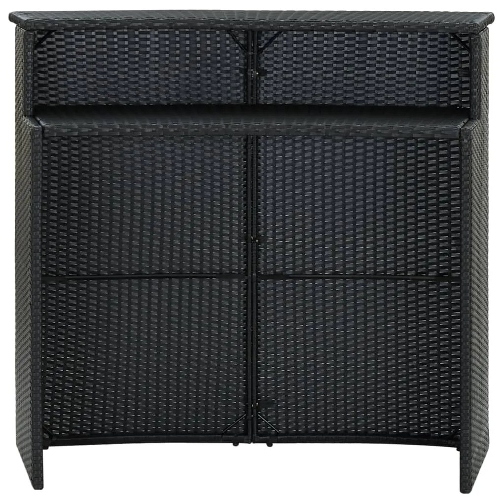 Mesa de bar para jardim 120x55x110 cm vime PE preto