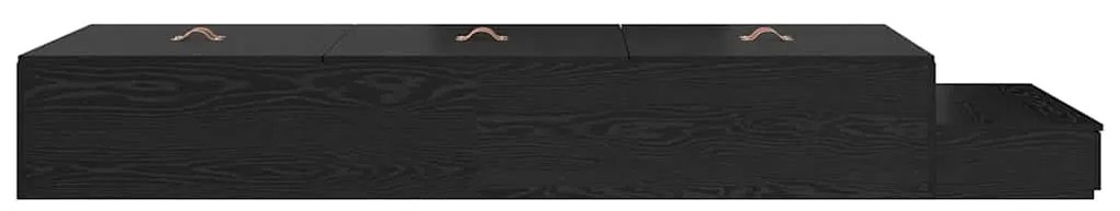 Estrutura de Cama Storage Madeira Negra 90x200 cm