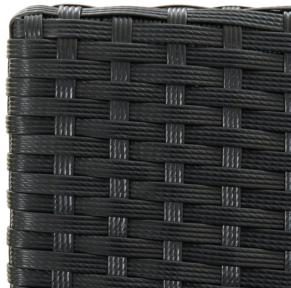 Bancos de bar com almofadões para jardim 2 pcs vime PE preto