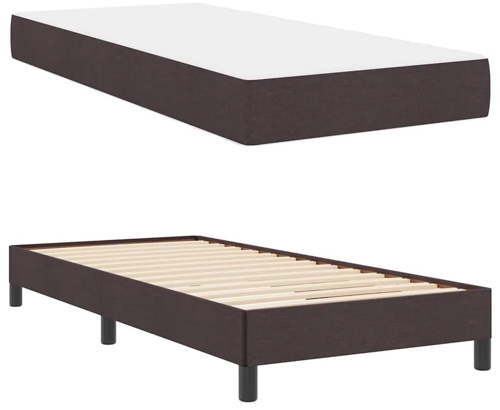 Cama Box Outros Castanho escuro 90 x 190 cm tecido