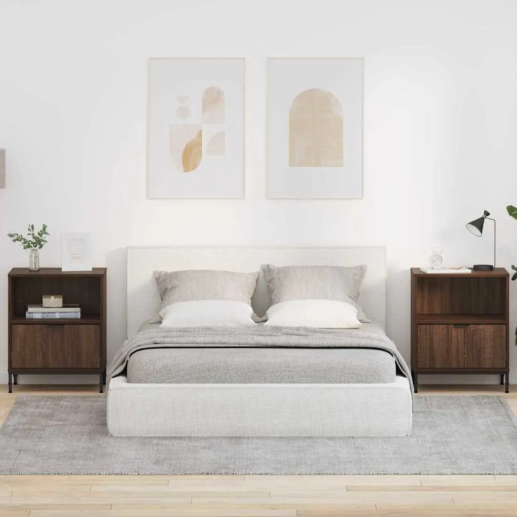 vidaXL 2 pcs Carvalho castanho 49 x 36 x 61 cm Madeira processada