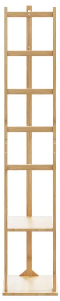 Cabide com ganchos e prateleiras 38,5x30x156 cm bambu