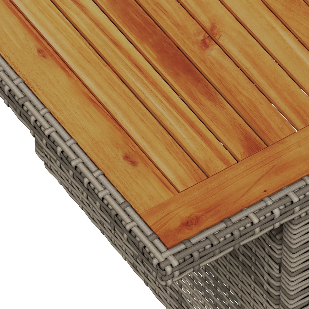 Conjunto de Jantar de Jardim com Almofadas 7 Peças Cinza Rattan Poliés