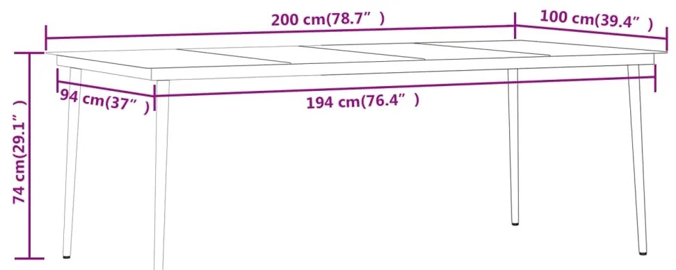 9 pcs conjunto de jantar para jardim com almofadões cinza