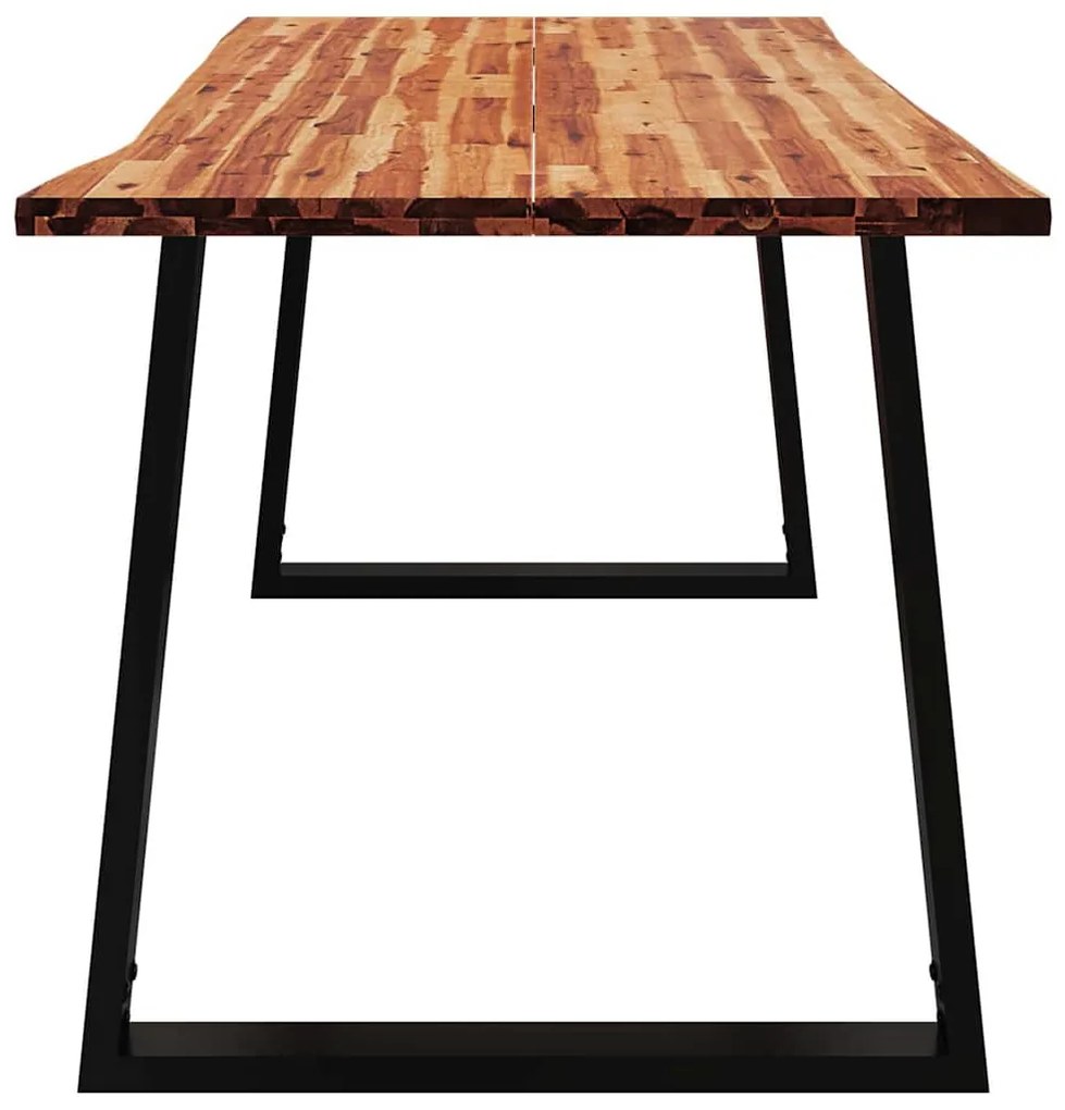Mesa de jantar c/ bordas vivas 160x80x75 cm acácia maciça