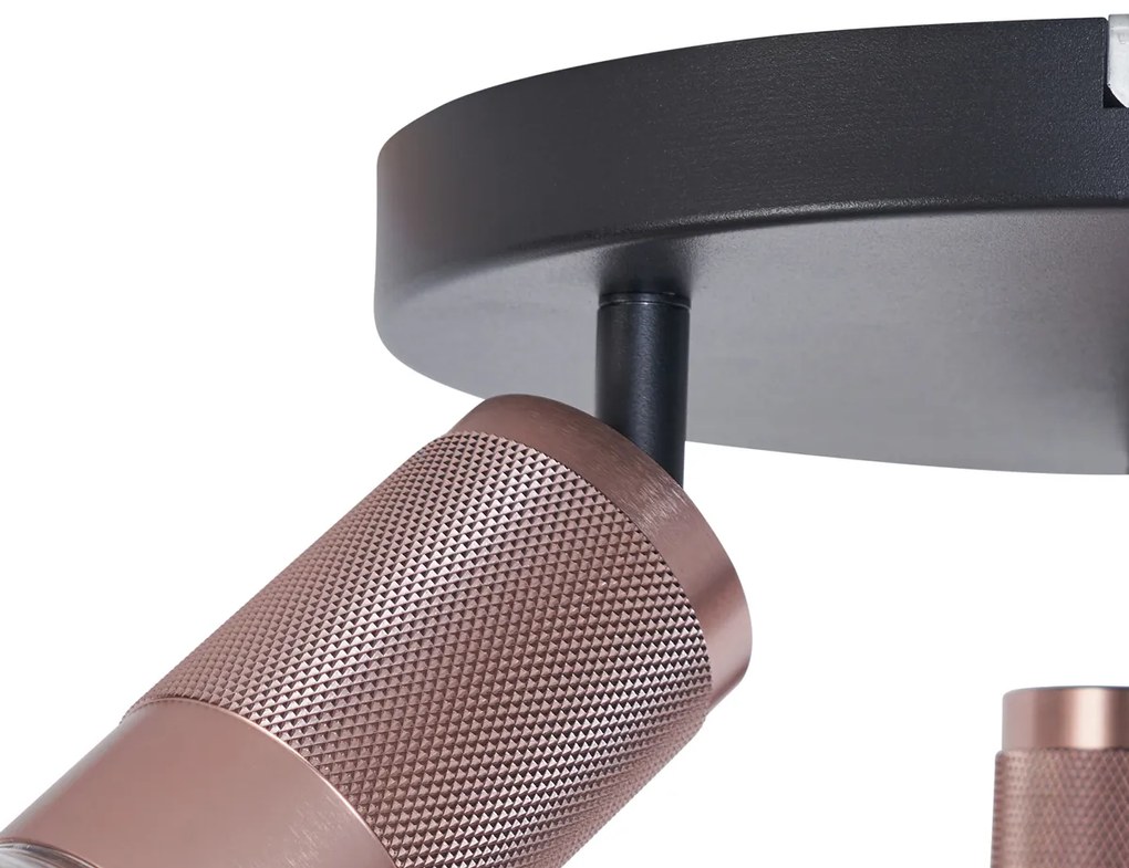 Foco de teto redondo bronze escuro redondo 3-luzes ajustável - Veerle