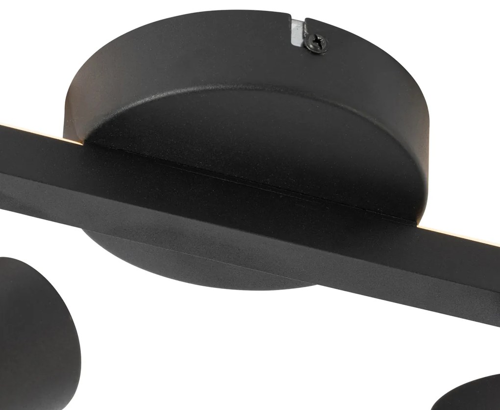 LED Foco de teto preto GU10 50mm 2-luzes com retroiluminação - Back Up Moderno