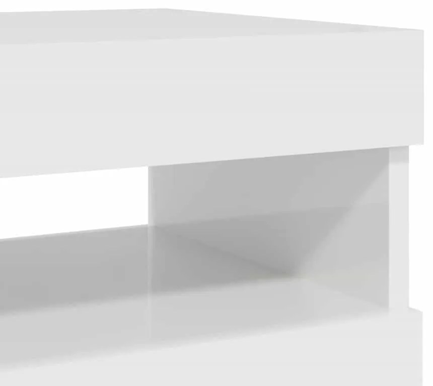 Móveis de TV com luzes LED 2 pcs 60x35x40 cm branco brilhante
