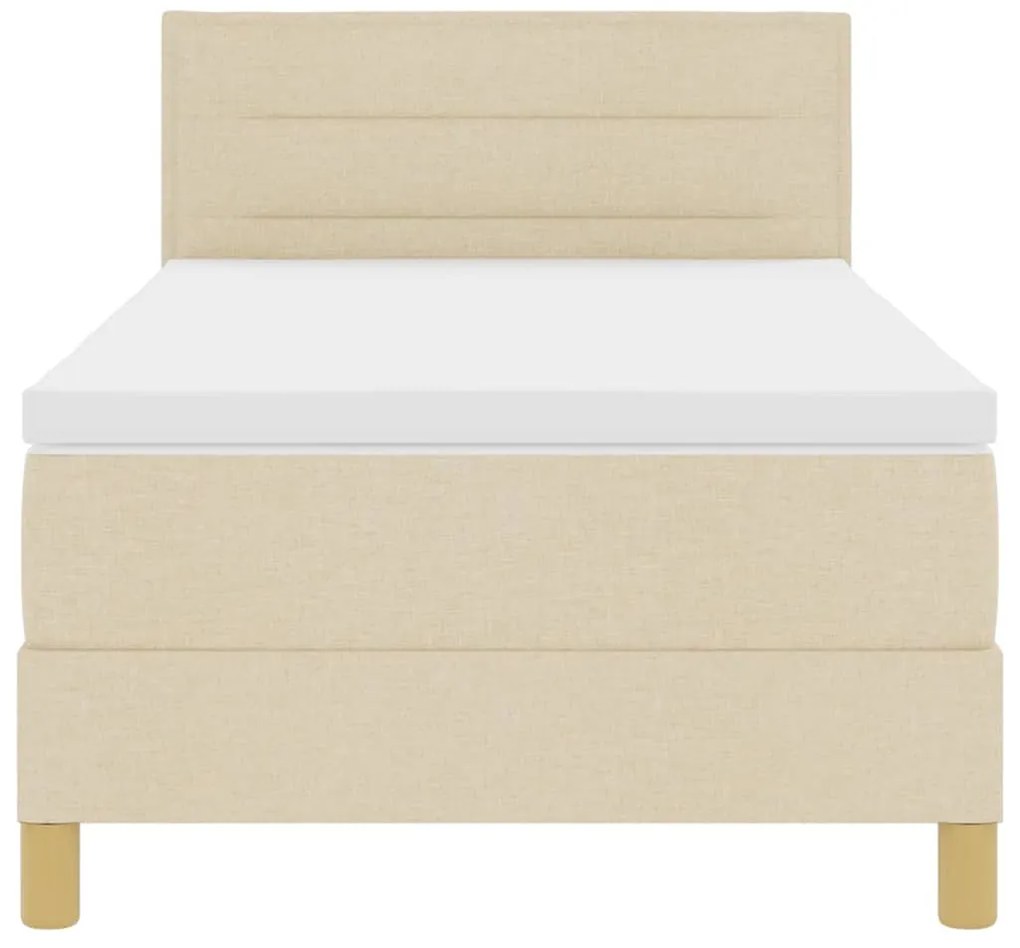 Cama Box Spring com Colchão Creme 80x200 cm Tecido