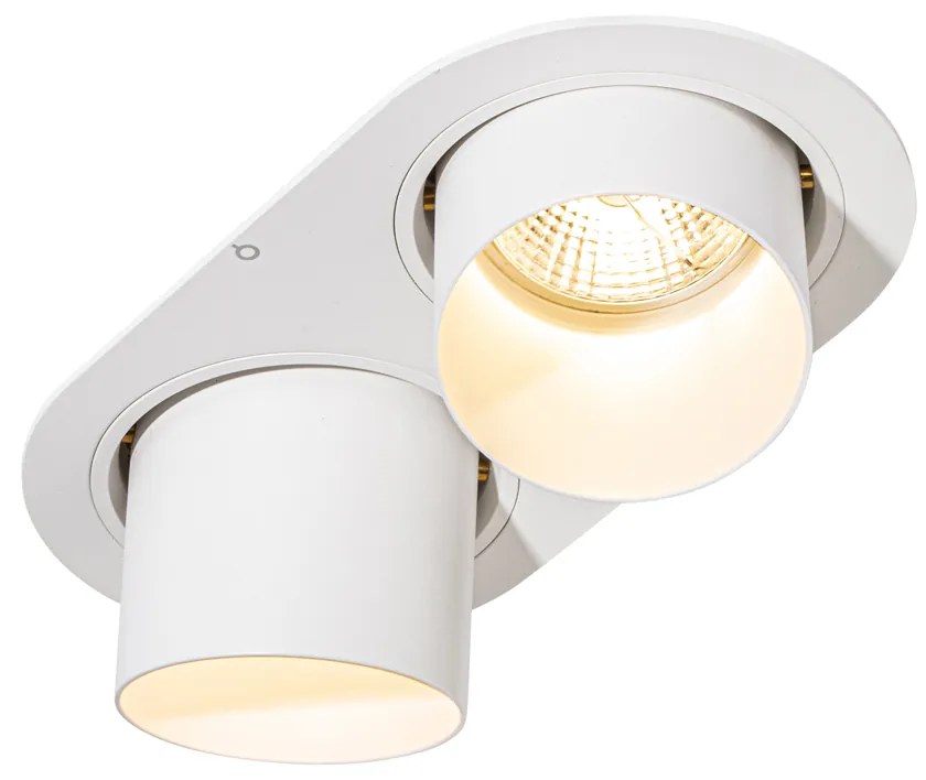 Set van 6 inbouwspots wit GU10 70mm kantelbaar 2-lichts - Installa Moderno