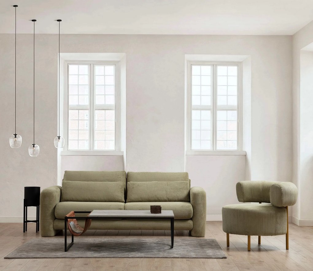 Sofá de 3 lugares Lily – Verde – 215x97x73 cm