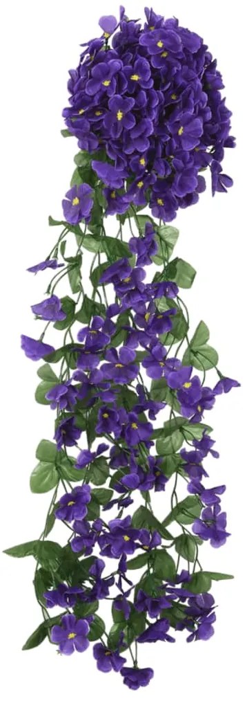 Grinaldas de flores artificiais 3 pcs 85 cm roxo escuro