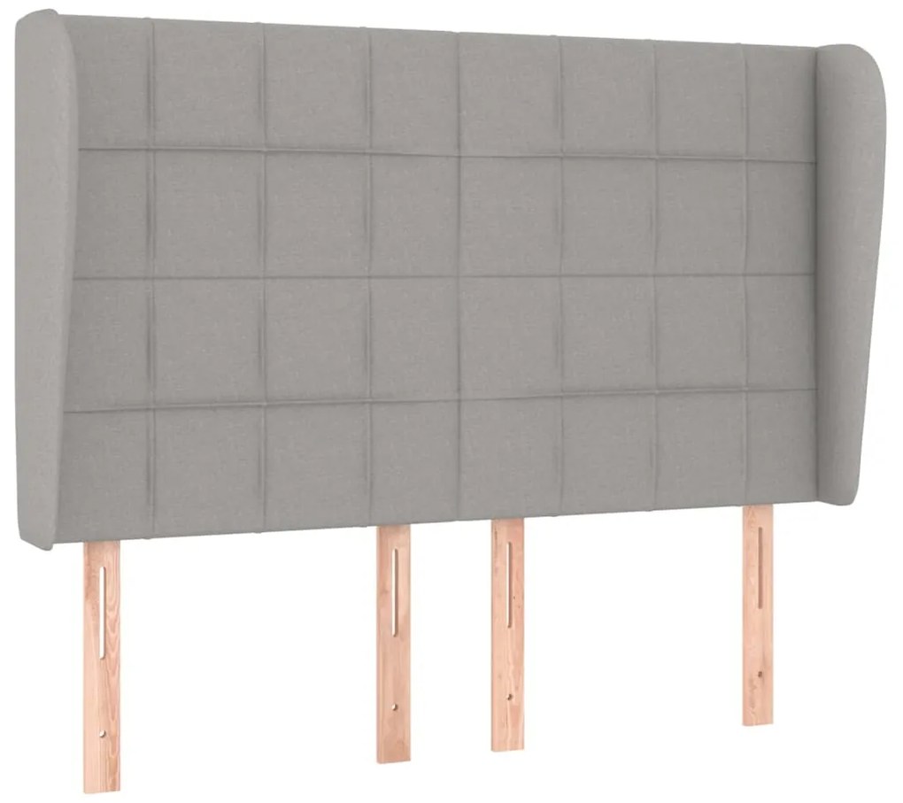 Cama com molas/colchão 140x200 cm tecido cinzento-claro