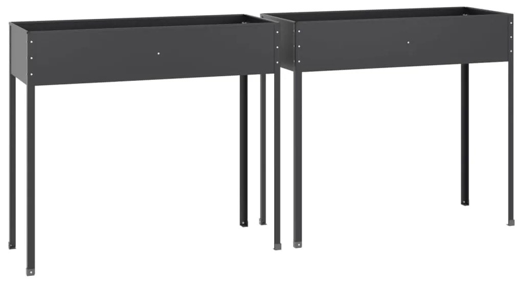 Vasos/floreiras de jardim 2 pcs aço galvanizado antracite