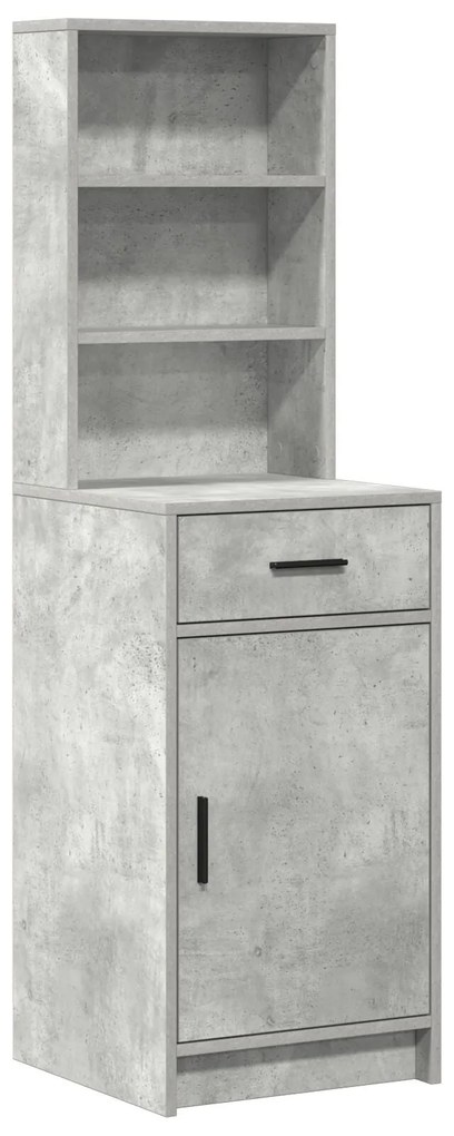 Conjunto de Mesa de Maquilhagem 2 Peças com LED Cinza Concreto Madeira