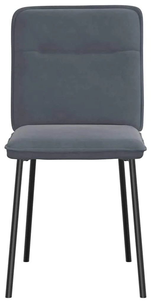 Cadeiras de jantar 4 pcs veludo cinzento-escuro