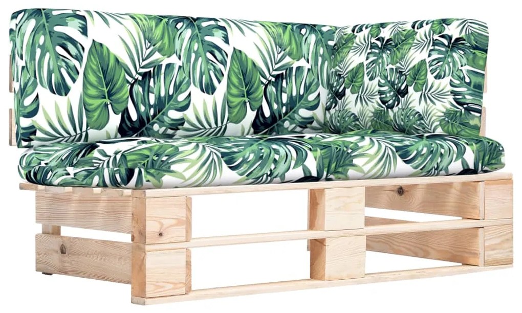 vidaXL Sofá de canto em paletes p/ jardim pinho impregnado