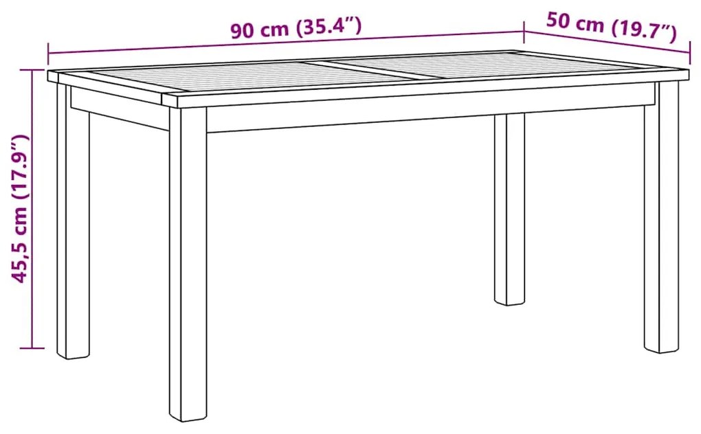 Mesa de centro Castanho 90 x 50 x 45.5 cm