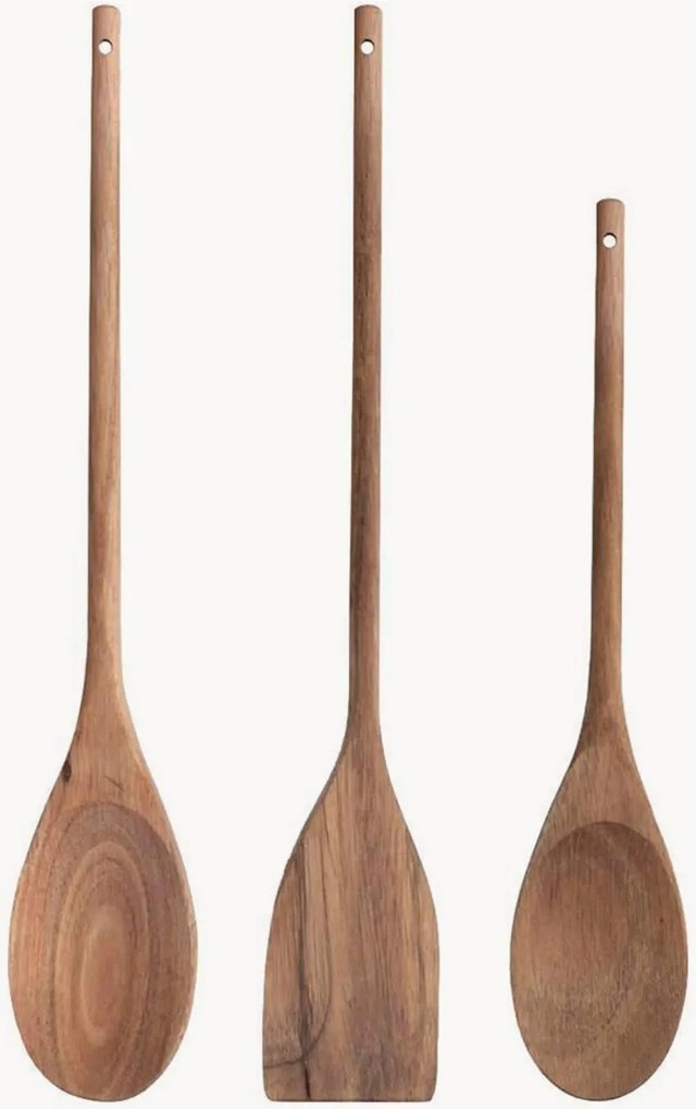 Utensílios de cozinha em bambu, conjunto de 3