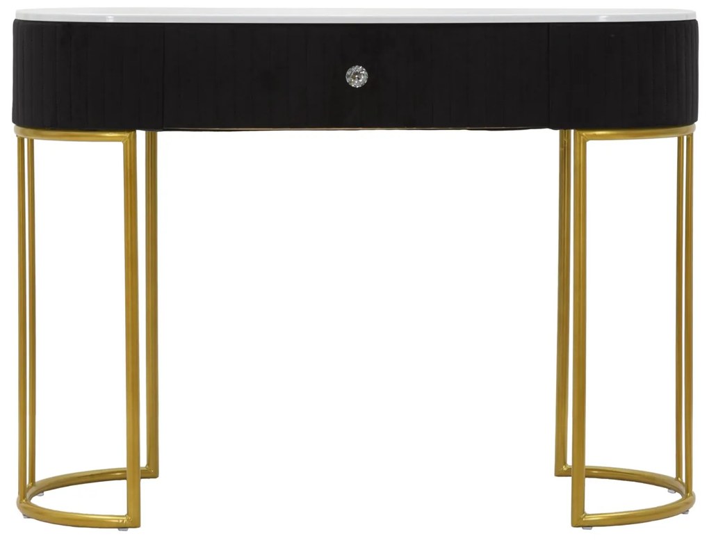 MESA DE CONSOLA MONTPELLIER 100x43x74 CM PRETA E DOURADA