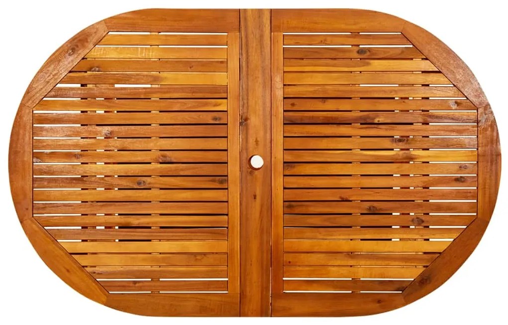 Mesa de jantar p/ jardim (160-240)x100x75 cm acácia maciça