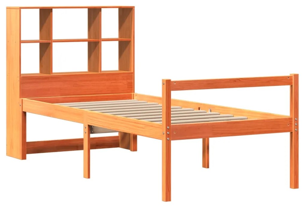 Cama com estante sem colchão 75x190 cm madeira maciça