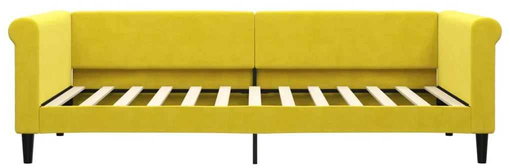 Sofá-cama com colchão 90x200 cm veludo amarelo