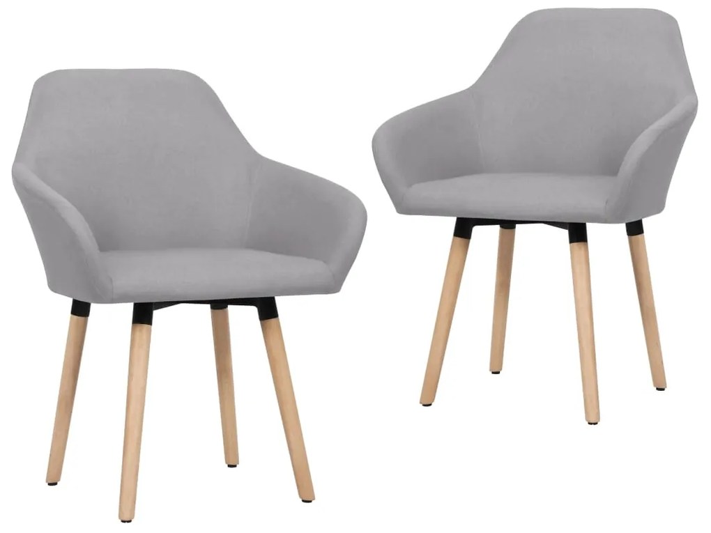 vidaXL Cadeiras de jantar 2 pcs tecido cinzento-claro