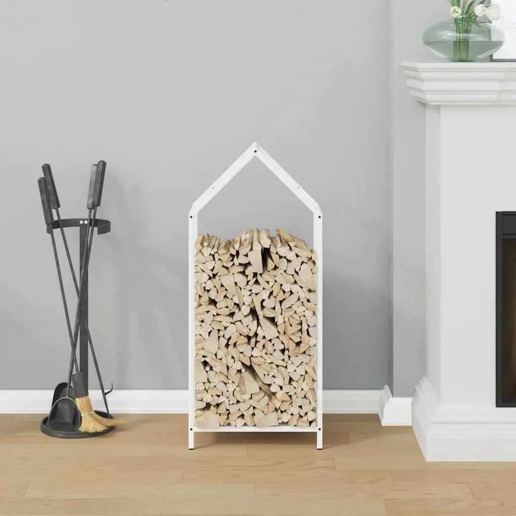 Suporte para lenha 40x25x90 cm aço laminado a frio branco